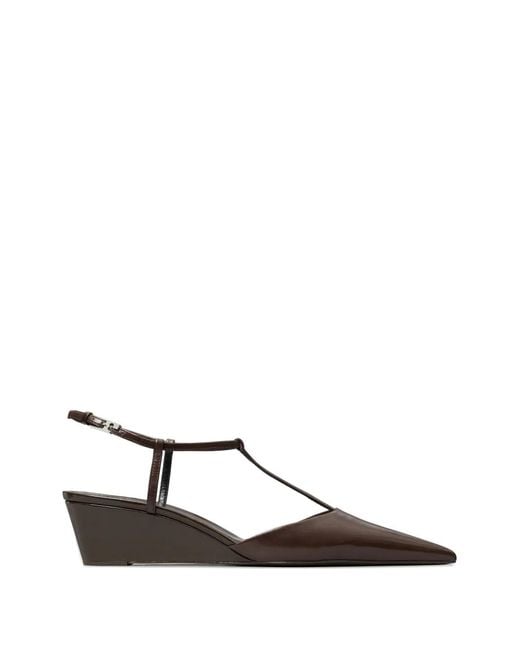 Tory Burch Brown Gigi T-Strap Wedge