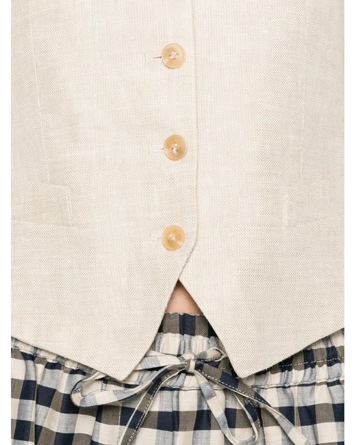 Weekend by Maxmara White Pace Button V-Neck Gilet
