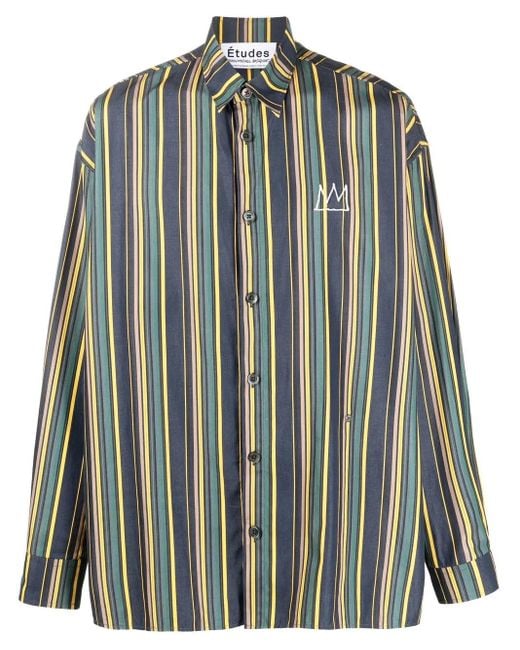 Etudes Studio Green Multicolour Striped Shirt for men
