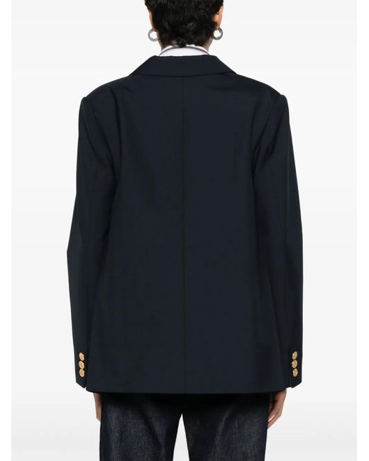 Sacai Blue Logo-Embroidered Blazer