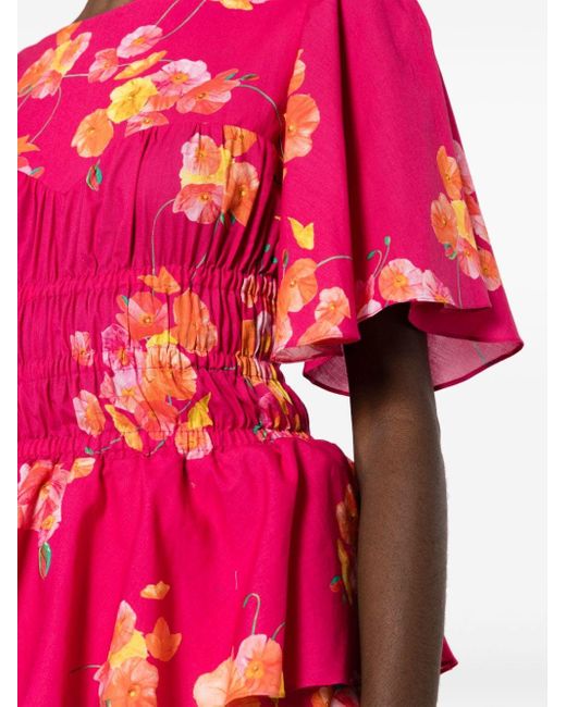 Isolda Pink Papoula Bluse mit Blumen-Print