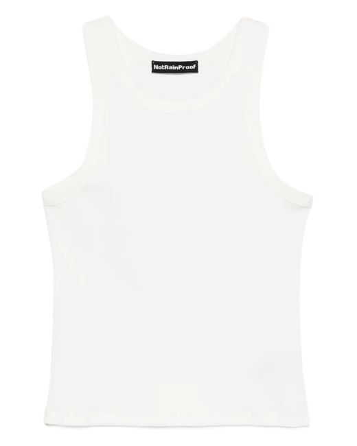 Notrainproof White Fine-Ribbed Tank Top for men