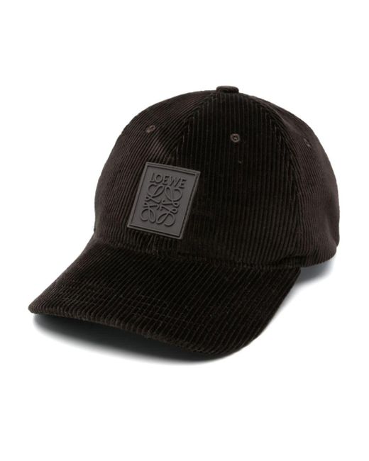 Loewe Black Anagram-patch Corduroy Cap for men