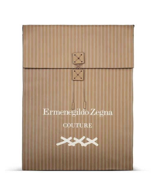 Zegna Natural Pinstripe-Print Leather Tote Bag for men