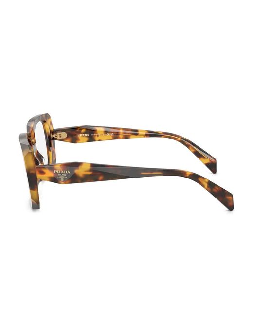 Prada Brown Tortoiseshell-Effect Rectangle-Frame Glasses