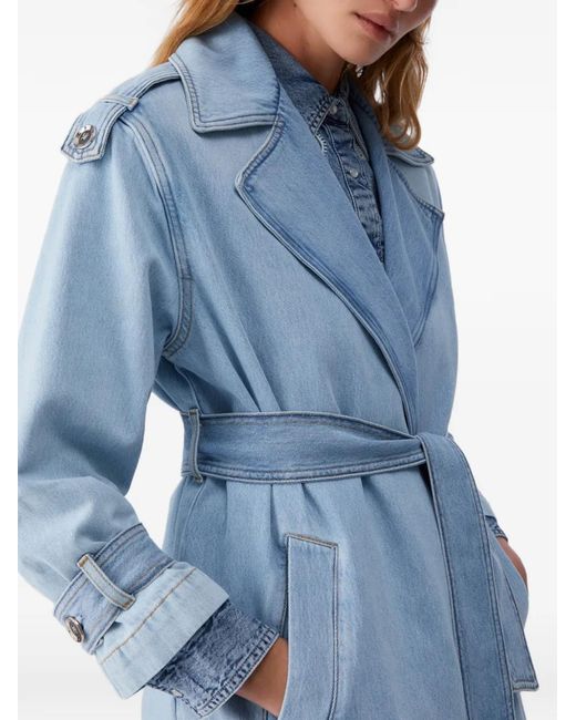 Liu Jo Blue Long Denim Trench Coat