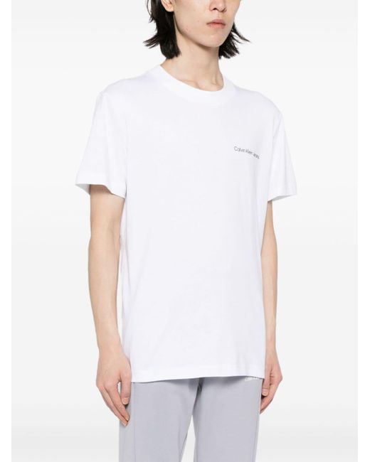Calvin Klein Katoenen T-shirt Met Logoprint in het White voor heren