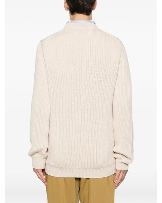Fendi Natural Logo-Embroidered Sweater for men