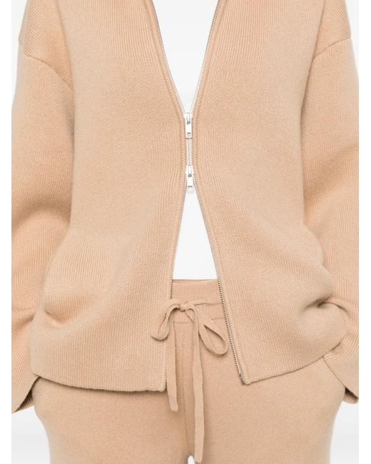 Soft Goat Natural Zip Cardigan