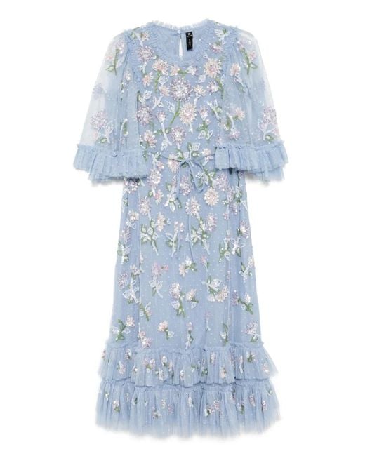 Needle & Thread Blue Sequin Dandelion Gloss Ballerina Dress