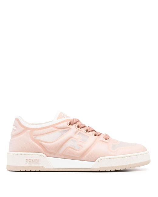 Fendi Pink Match Sneakers In Lycra® And White Micromesh