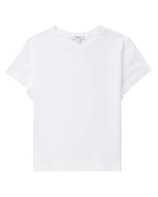 Agolde White Adine Shrunken-Fit Tee