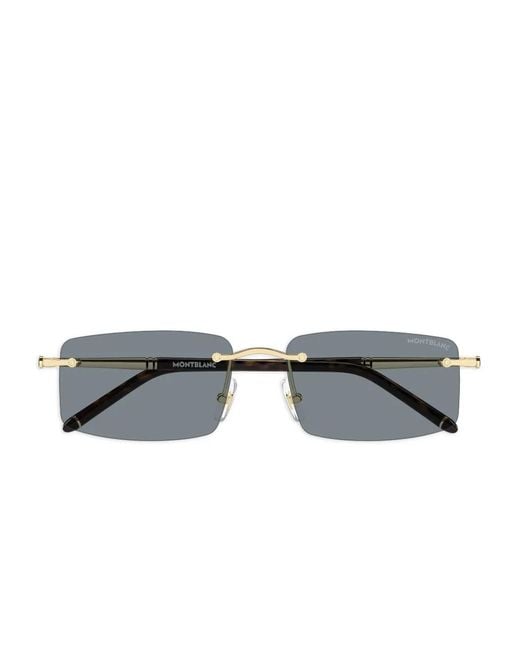 Montblanc Metallic Rectangle-Frame Sunglasses for men