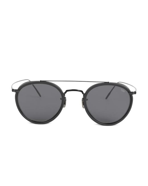 Eyevan 7285 Gray Round-Frame Sunglasses for men