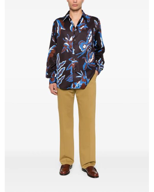 Paul Smith Blue Geometric-Print Shirt for men