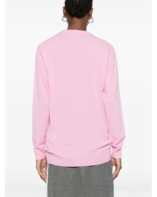 Blumarine Pink Logo-Appliqué Sweater