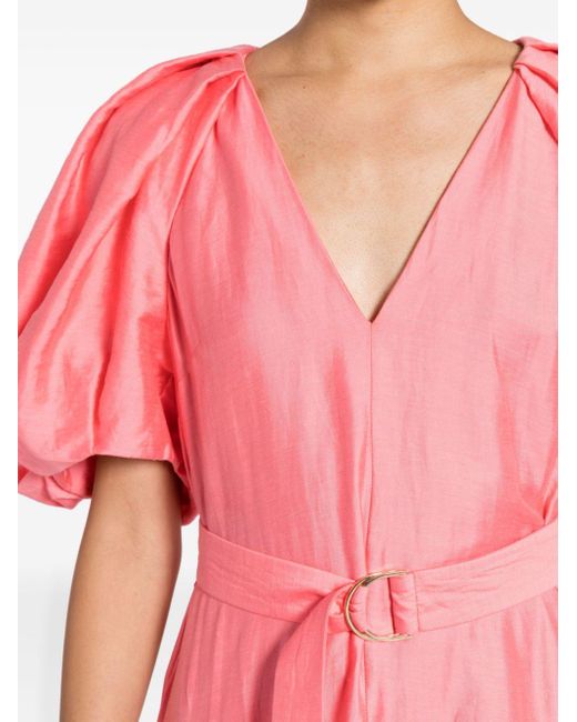 Vestido Warner con cuello en V Acler de color Pink