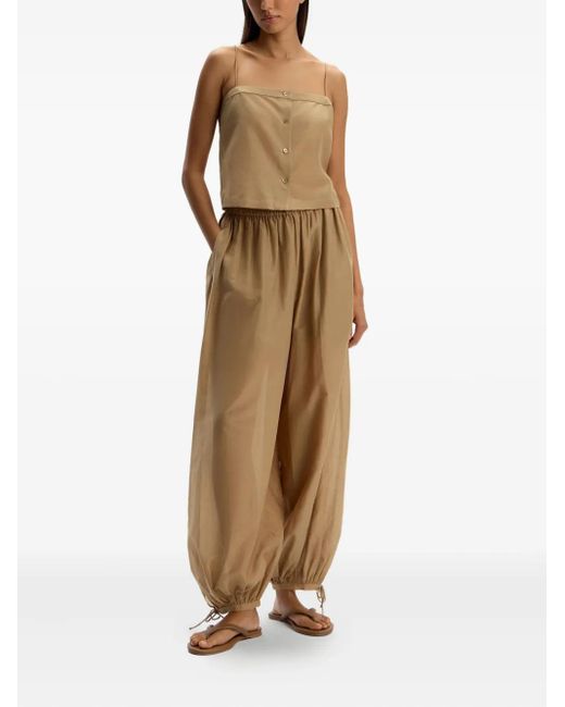 12 STOREEZ Natural Button-Front Spaghetti-Strap Top