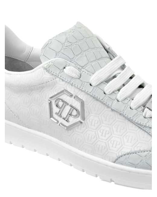 Philipp Plein Mixed Monogram クロコパターンスニーカー White