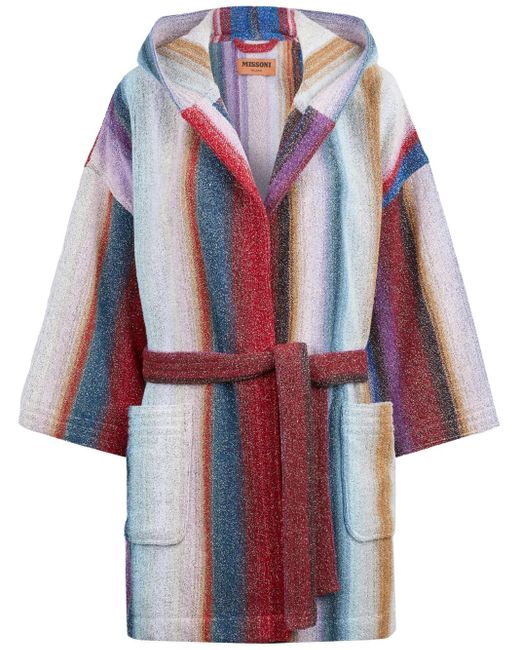 Missoni Blue Gradient-Effect Hooded Robe
