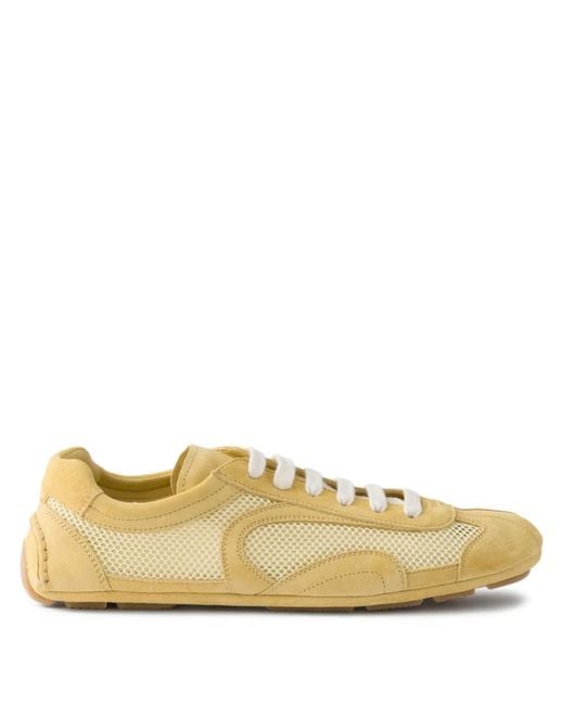 Prada Metallic Re-Edition Suede Mesh Sneakers