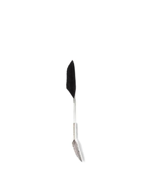 Ann Demeulemeester Metallic Feather-Detail Drop Earrings