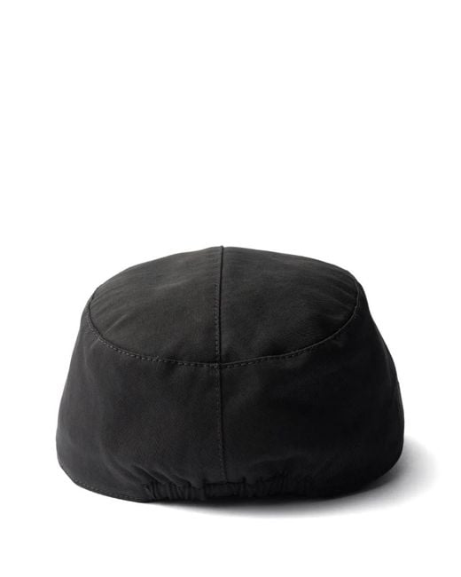 Prada Black Embroidered-Logo Baseball Cap for men