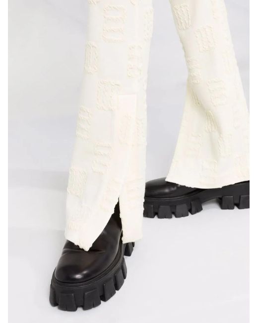 Ambush White Monogram Flared Leggings