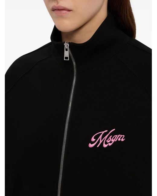 MSGM Black Sweat À Imprimés Graphiques Intégral