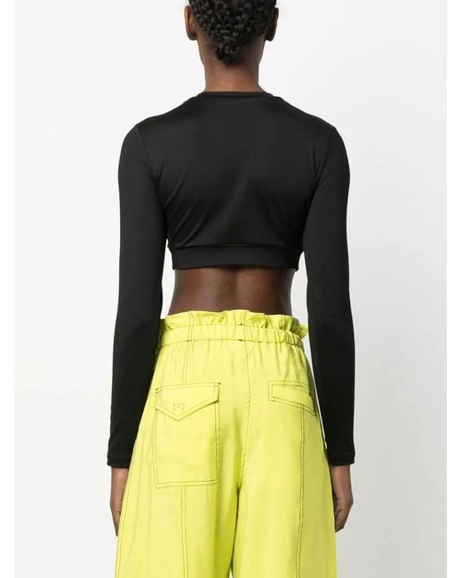 Top Corto Con Logo Estampado MSGM de color Black
