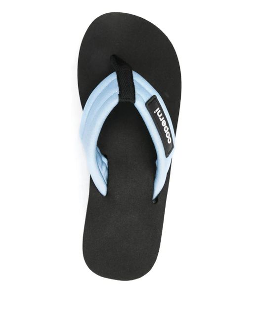 Coperni Black Branded Wedge Flip Flops