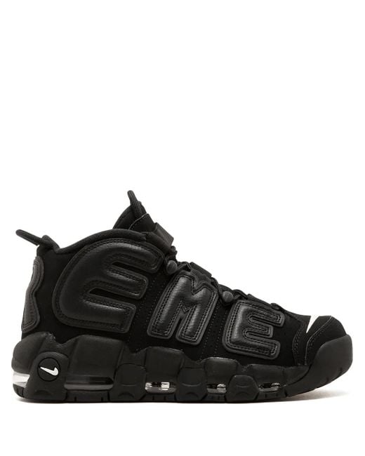 Nike Black X Supreme Air More Uptempo "Suptempo" Sneakers for men