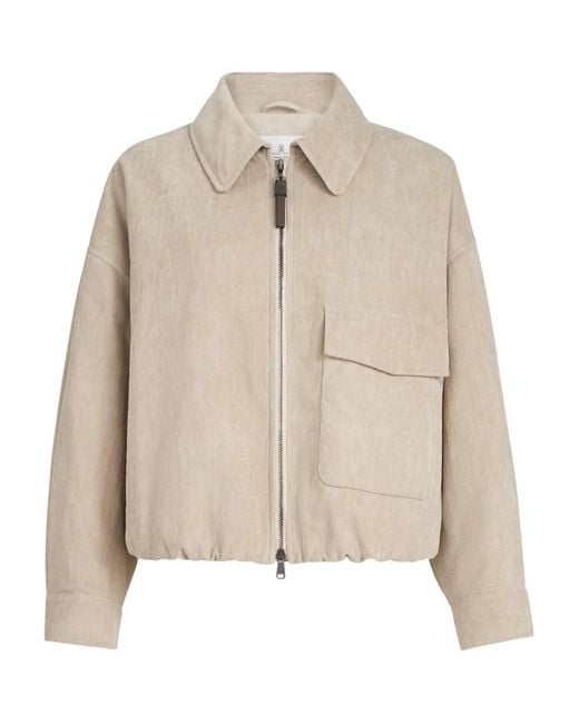 Brunello Cucinelli Natural Corduroy-Effect Jacket