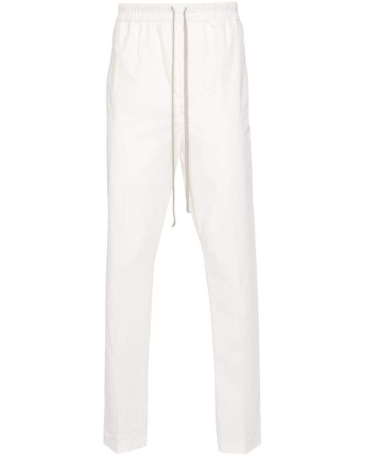 Rick Owens White Tapered-leg Cotton Trousers for men