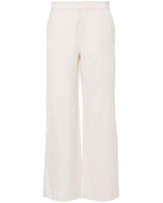 Antonelli White Ribes Textured Straight Trousers