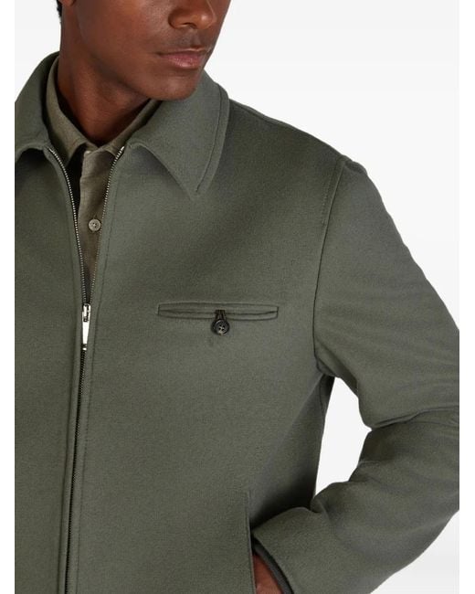 Montedoro Green Zip Bomber Jacket for men