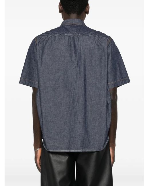 Sacai Blue Point-Collar Shirt for men
