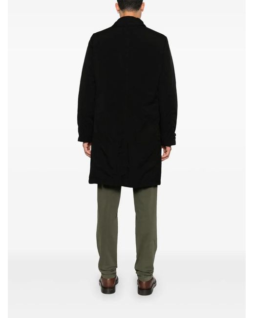 Aspesi Black Spread-Collar Single-Breasted Coat for men