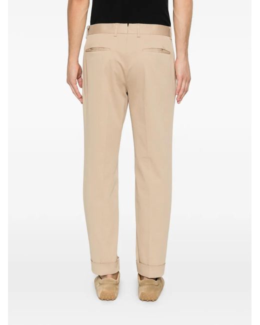 Incotex Natural Pleated Turn-Up Trousers for men