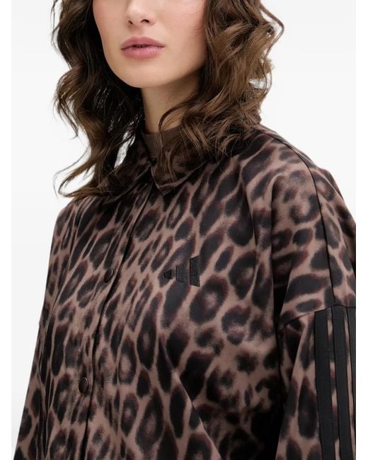 Adidas Brown Leopard-Print Jacket