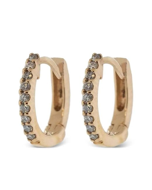 Dana Rebecca White Diamond And 14Kt Rose Drd Huggies