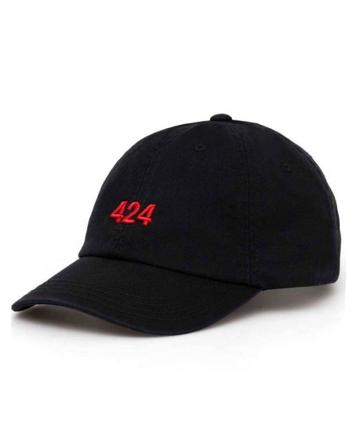 424 Black Logo-Embroidered Baseball Cap for men