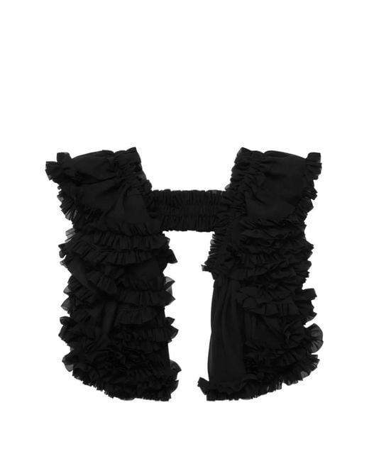 Noir Kei Ninomiya Black Ruffled Gilet