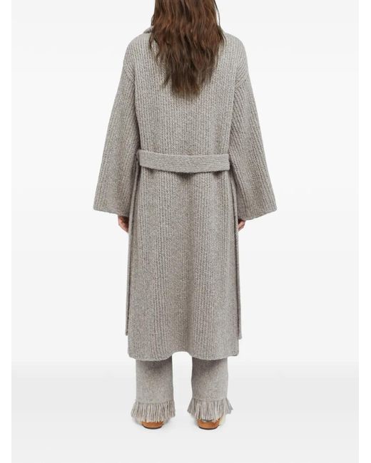 Alanui Gray Belted Coat