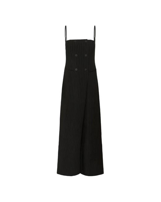 Gestuz Black Gzjoelle Pinstripe Double-Breasted Jumpsuit