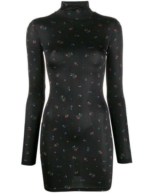 Vetements Black Roll-Neck Bodycon Dress