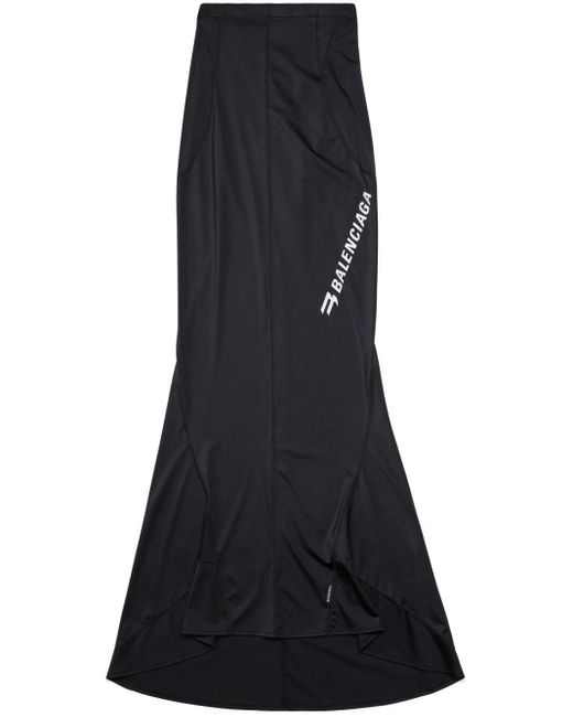 Balenciaga Black Sporty B Maxi Mermaid Skirt