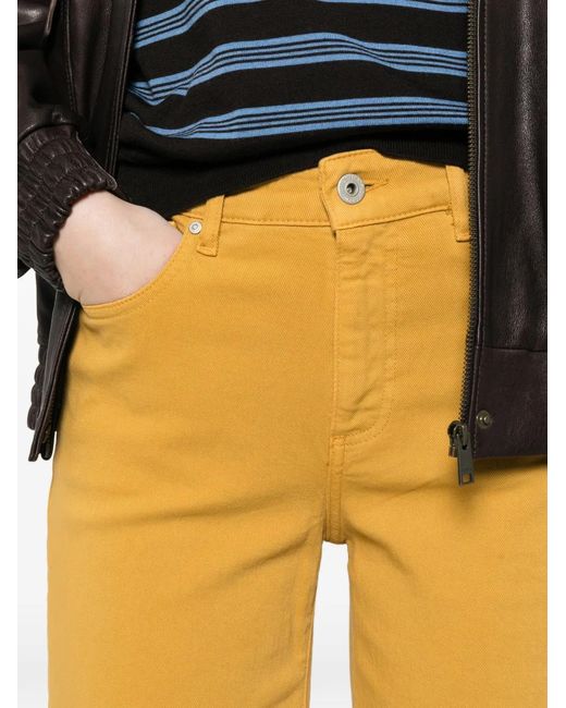 AG Jeans Yellow Wide Leg Crop Jeans