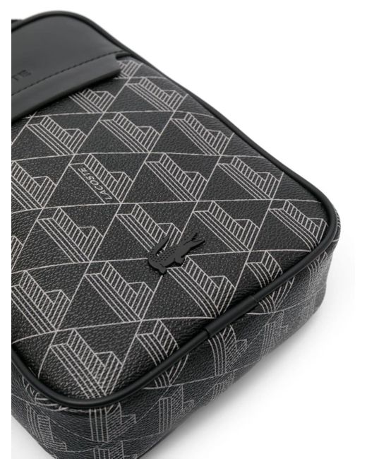 Lacoste The Blend monogram-pattern messenger bag, Black