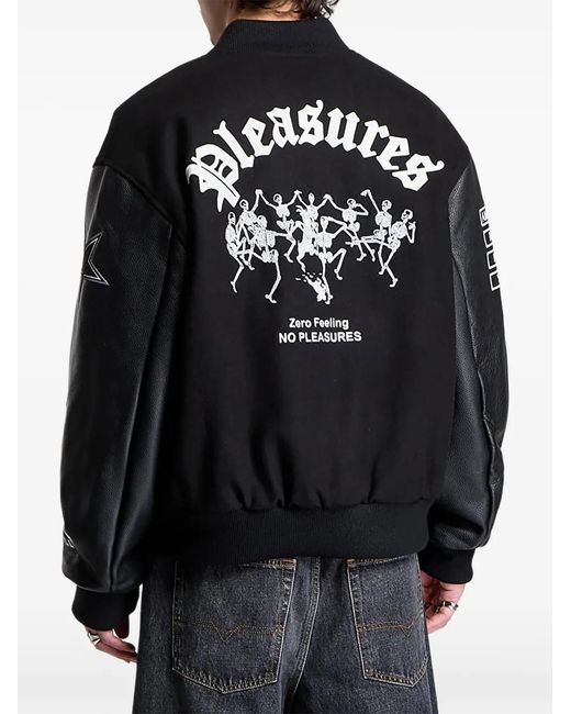 Pleasures Black Zero Varsity Jacket for men